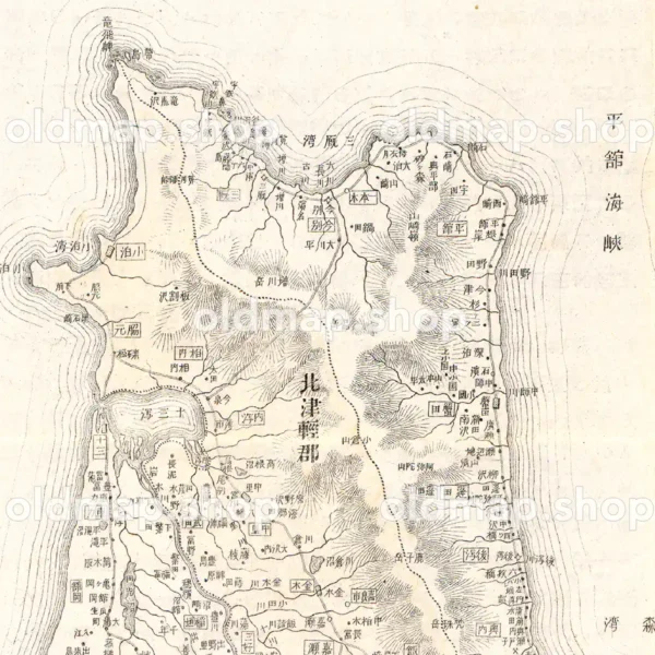 青森県管内全図 明治39年(1906) - 大日本管轄分地図