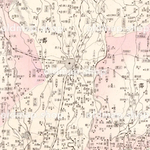 栃木県管内全図 明治28年(1895) - 大日本管轄分地図