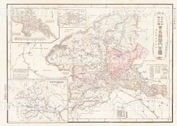 群馬県管内全図 明治34年(1901) - 大日本管轄分地図