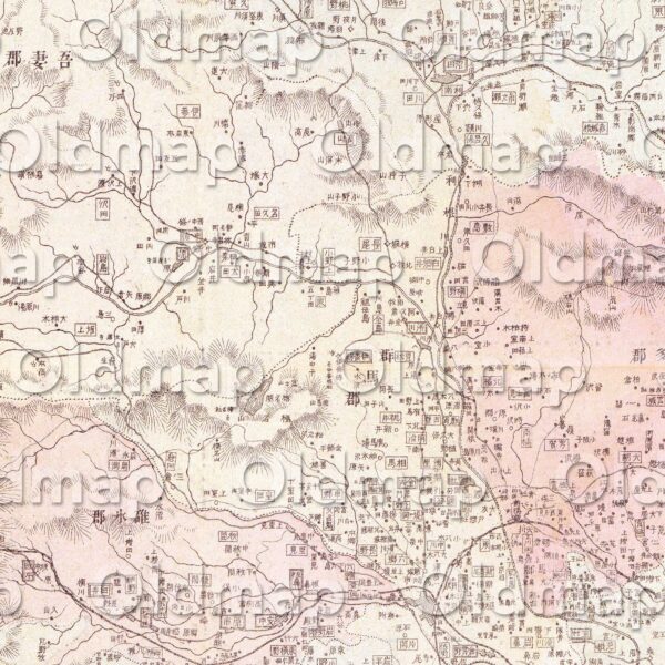 群馬県管内全図 明治34年(1901) - 大日本管轄分地図 - 画像 (2)