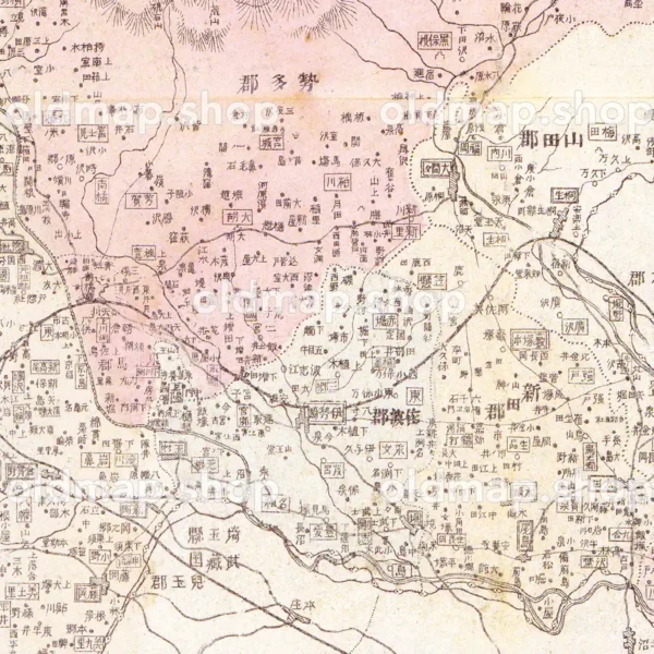 群馬県管内全図 明治34年(1901) - 大日本管轄分地図