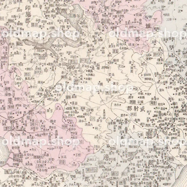 千葉県管内全図 明治28年(1895) - 大日本管轄分地図