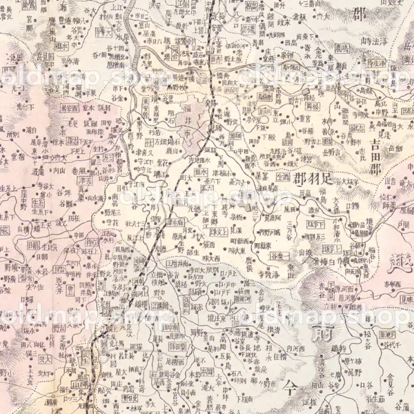 福井県管内全図 明治41年(1908) - 大日本管轄分地図