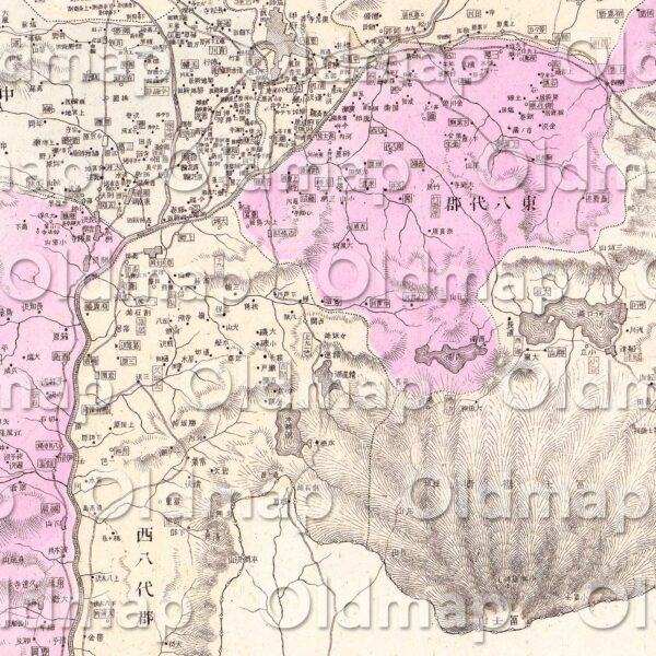 山梨県管内全図 明治28年(1895) - 大日本管轄分地図 - 画像 (2)