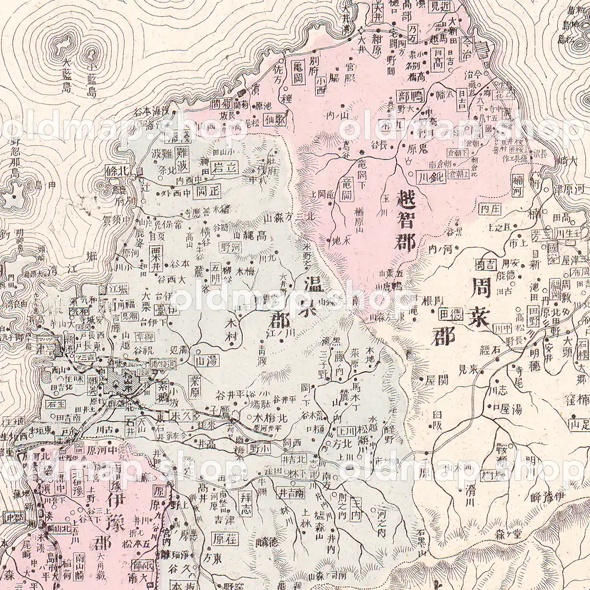 レトロな昔の地図　愛媛県温泉郡 レトロな昔の地図 愛媛県温泉郡 レトロな昔の地図 愛媛県