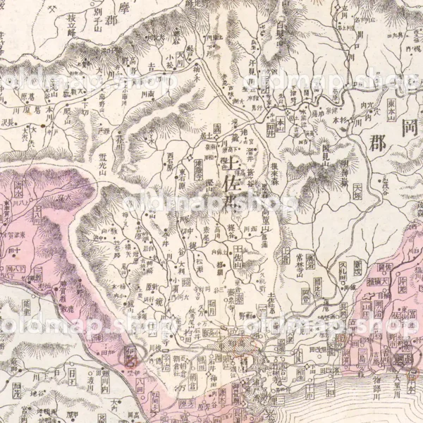 高知県管内全図 明治41年(1908) - 大日本管轄分地図