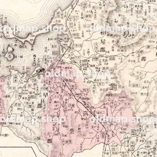 福岡県管内全図 明治28年(1895) - 大日本管轄分地図