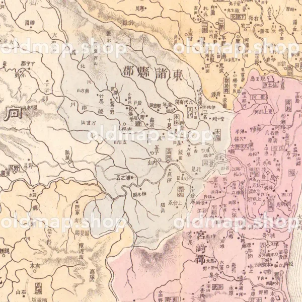 宮崎県管内全図 明治41年(1908) - 大日本管轄分地図