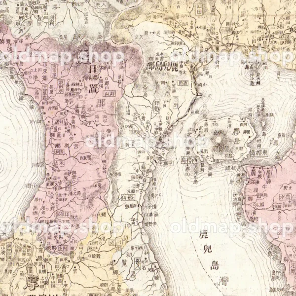 鹿児島県管内全図 明治40年(1907) - 大日本管轄分地図