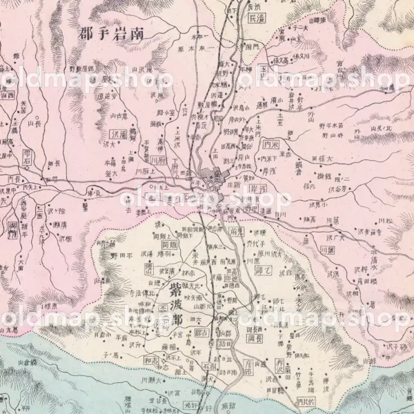 岩手県管内全図 明治27年(1894) - 大日本管轄分地図