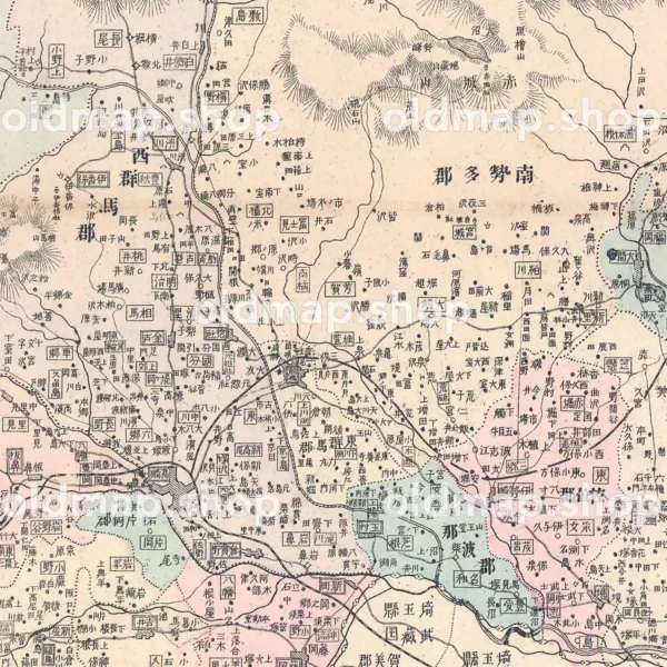 群馬県管内全図 明治28年(1895) - 大日本管轄分地図