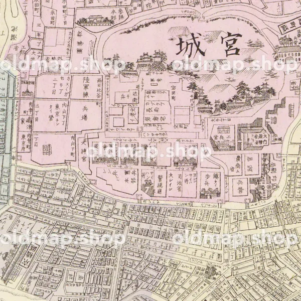 東京市図 明治28年(1895) - 大日本管轄分地図