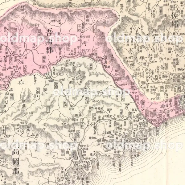 高知県管内全図 明治28年(1895) - 大日本管轄分地図