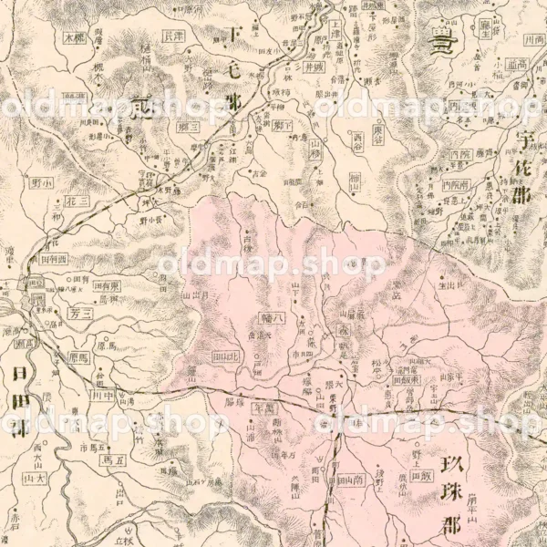 大分県管内全図 明治33年(1900) - 大日本管轄分地図