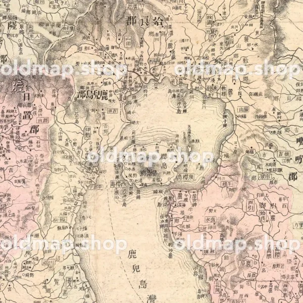鹿児島県管内全図 明治30年(1897) - 大日本管轄分地図