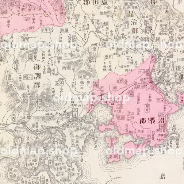 広島県管内全図 明治27年(1894) - 大日本管轄分地図