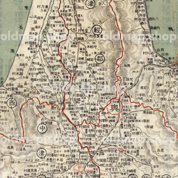 青森県全図 大正6年(1917) - 金刺分県図
