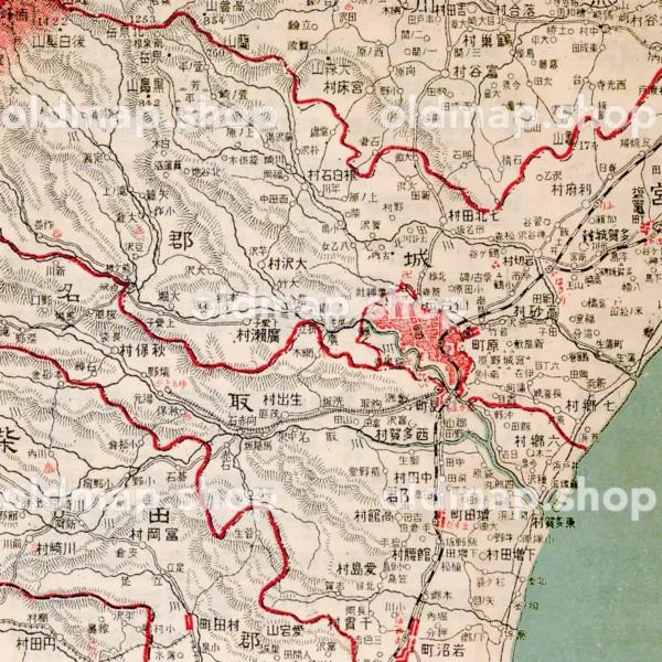 宮城県全図 大正9年(1920) - 金刺分県図