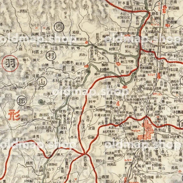山形県全図 大正5年(1916) - 金刺分県図