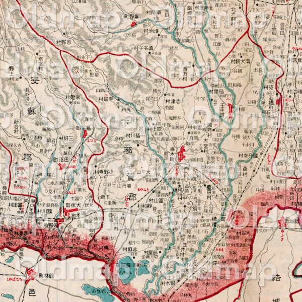 栃木県全図 大正10年(1921) - 金刺分県図 - 画像 (2)