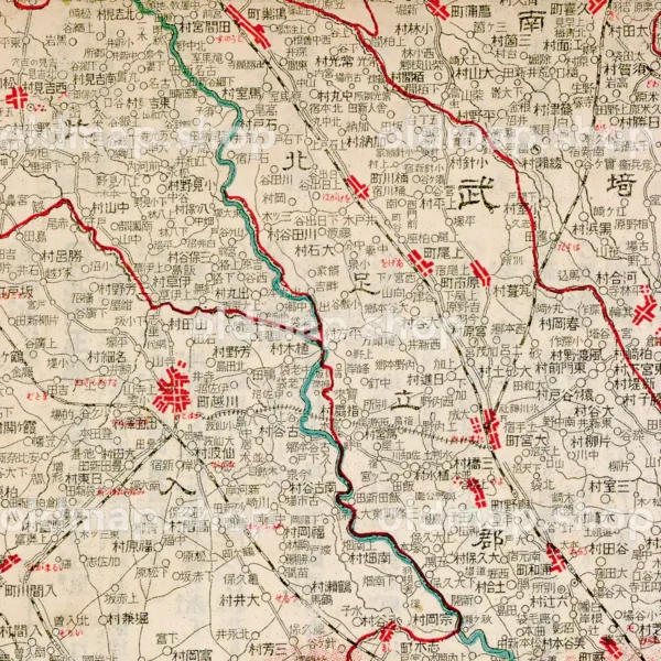 埼玉県全図 大正10年(1921) - 金刺分県図