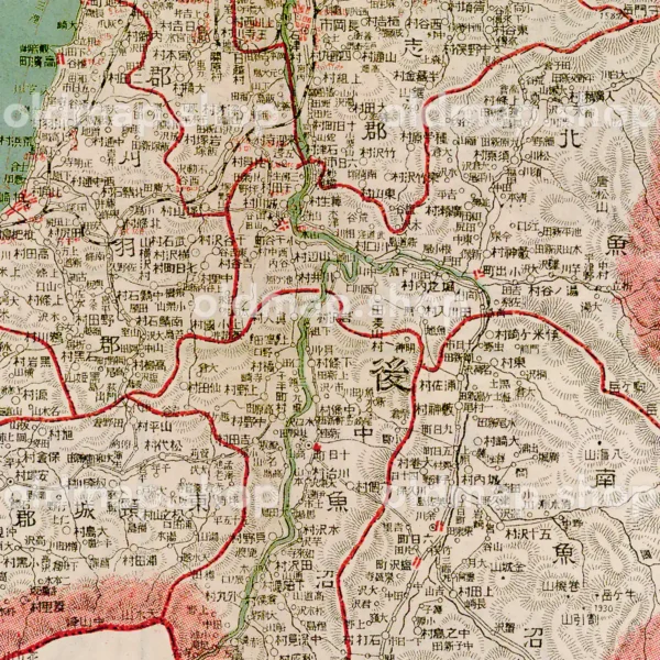 新潟県全図 大正9年(1920) - 金刺分県図