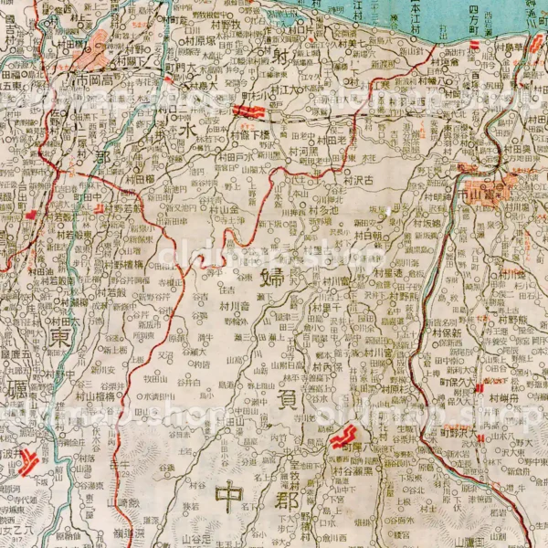 富山県全図 大正8年(1919) - 金刺分県図