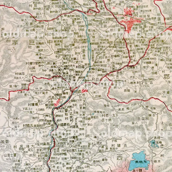 山梨県全図 大正9年(1920) - 金刺分県図