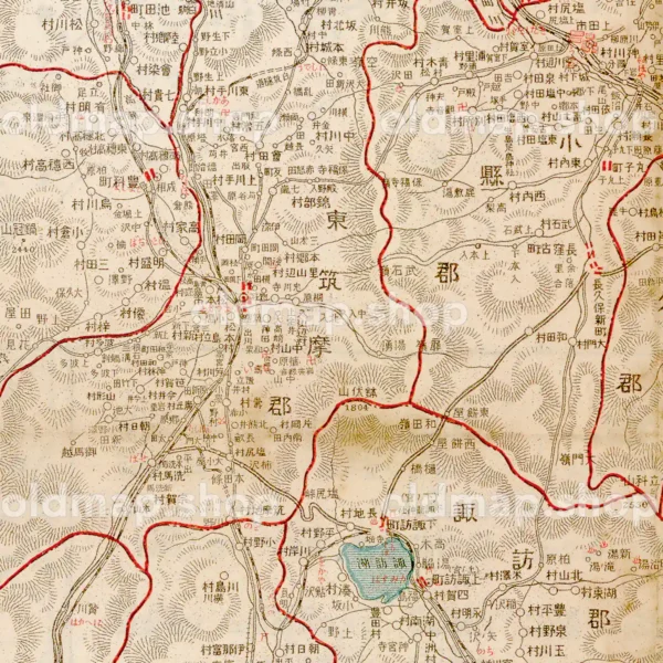 長野県全図 大正10年(1921) - 金刺分県図