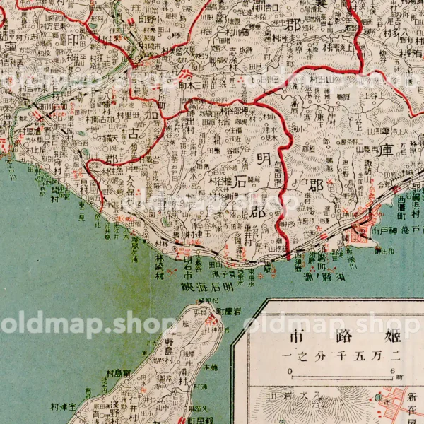 兵庫県全図 大正10年(1921) - 金刺分県図