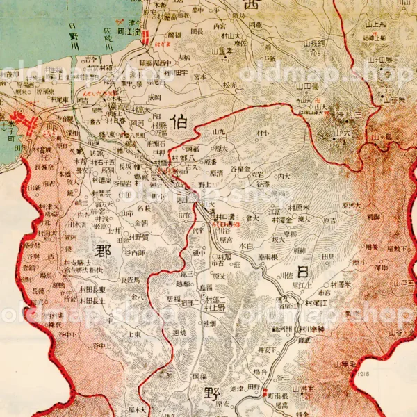 鳥取県全図 大正10年(1921) - 金刺分県図