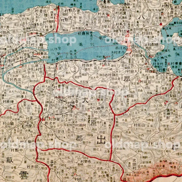 島根県全図 大正9年(1920) - 金刺分県図