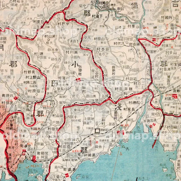 岡山県全図 大正10年(1921) - 金刺分県図
