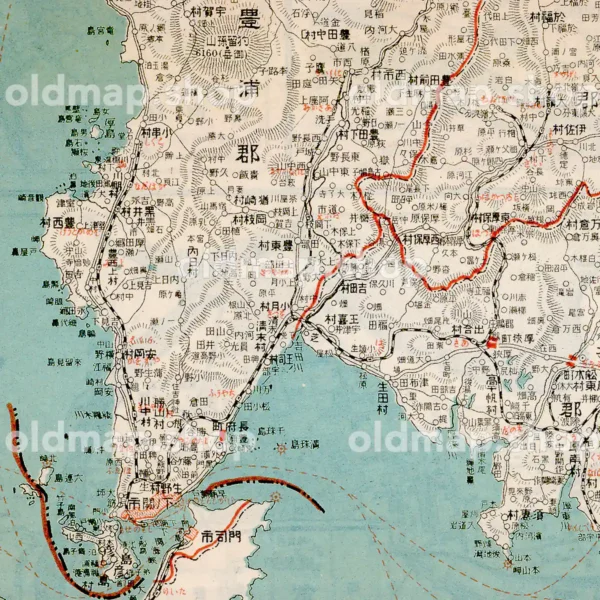 山口県全図 大正9年(1920) - 金刺分県図