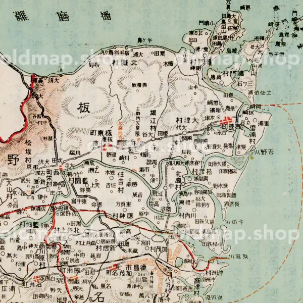 徳島県全図 大正8年(1919) - 金刺分県図