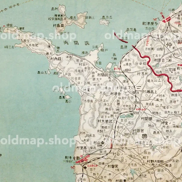 香川県全図 大正7年(1918) - 金刺分県図