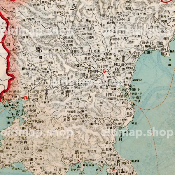 高知県全図 大正7年(1918) - 金刺分県図