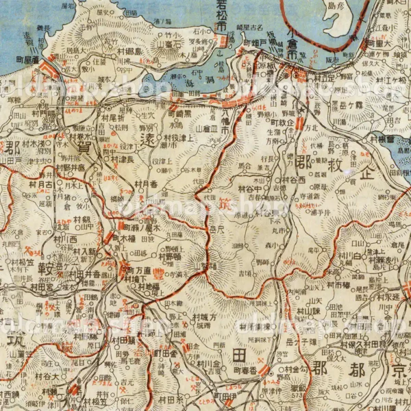 福岡県全図 大正8年(1919) - 金刺分県図