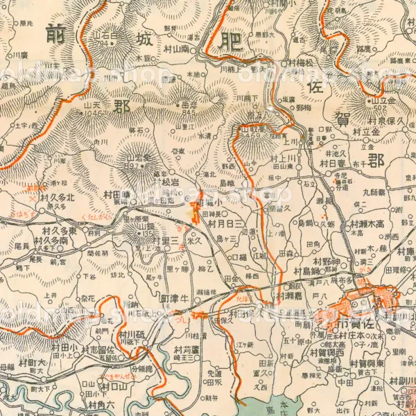 佐賀県全図 大正9年(1920) - 金刺分県図