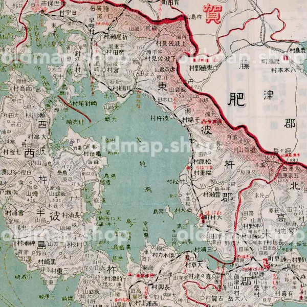 長崎県全図 大正10年(1921) - 金刺分県図