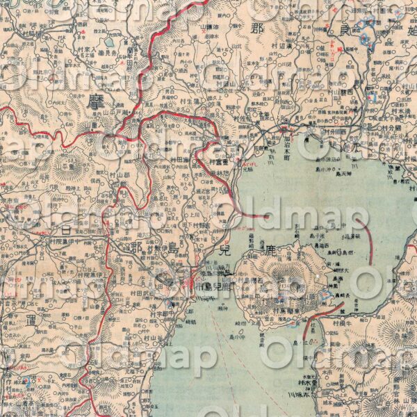 鹿児県全図 大正9年(1920) - 金刺分県図 - 画像 (2)