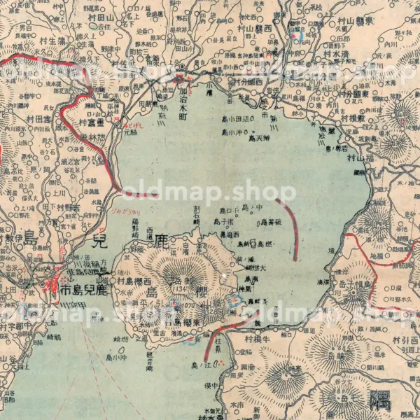 鹿児県全図 大正9年(1920) - 金刺分県図 - 画像 (2)