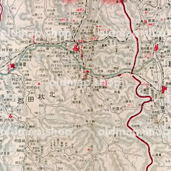 秋田県全図 大正9年(1920) - 金刺分県図