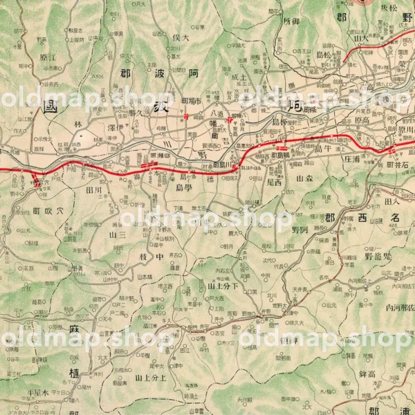 其八 徳島県 (東宮御成婚記念) 大正13年(1924) - 日本交通分県地図