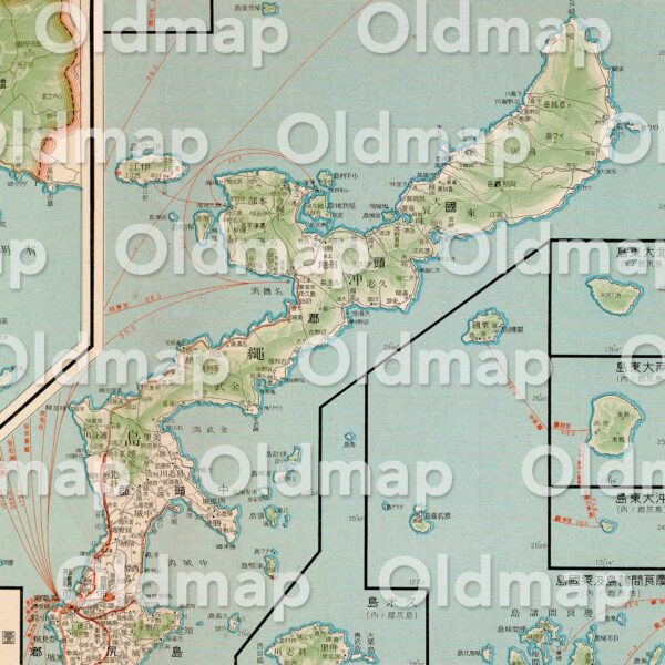 其三十八 鹿児島県及沖縄県 昭和5年(1930) - 日本交通分県地図 - 画像 (3)
