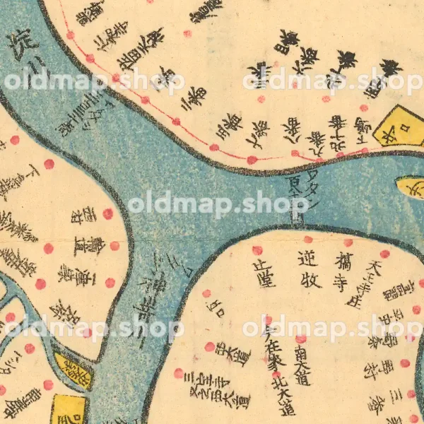 増修 大坂指掌図 淀川筋図 弘化4年(1847)