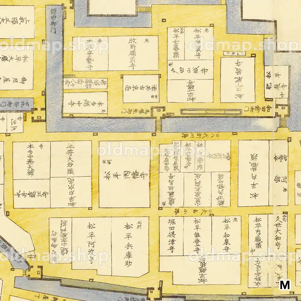 御大名小路辰之口辺図 嘉永2年(1849) - 江戸切絵図