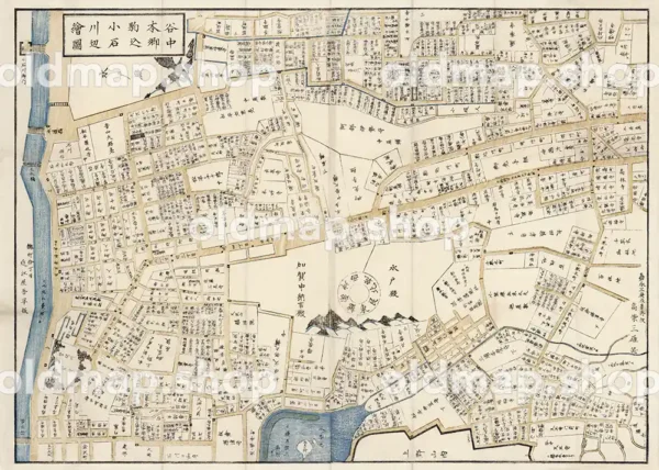 本郷谷中小石川駒込図 嘉永3年(1850) - 江戸切絵図