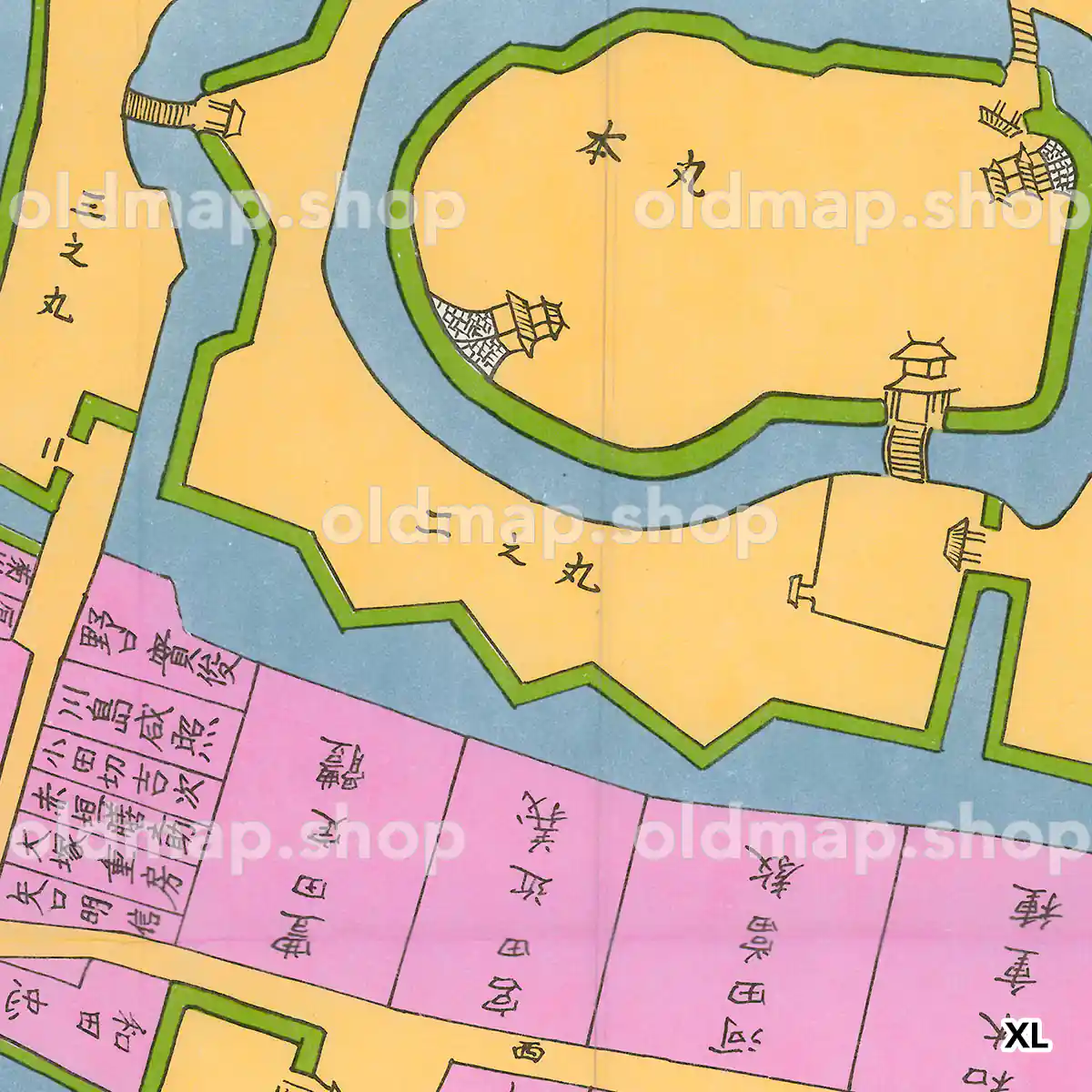 土浦城下町絵図 明治元年(1868)