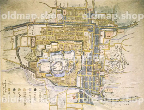 宇都宮城下町絵図 嘉永年間(1849-1854)